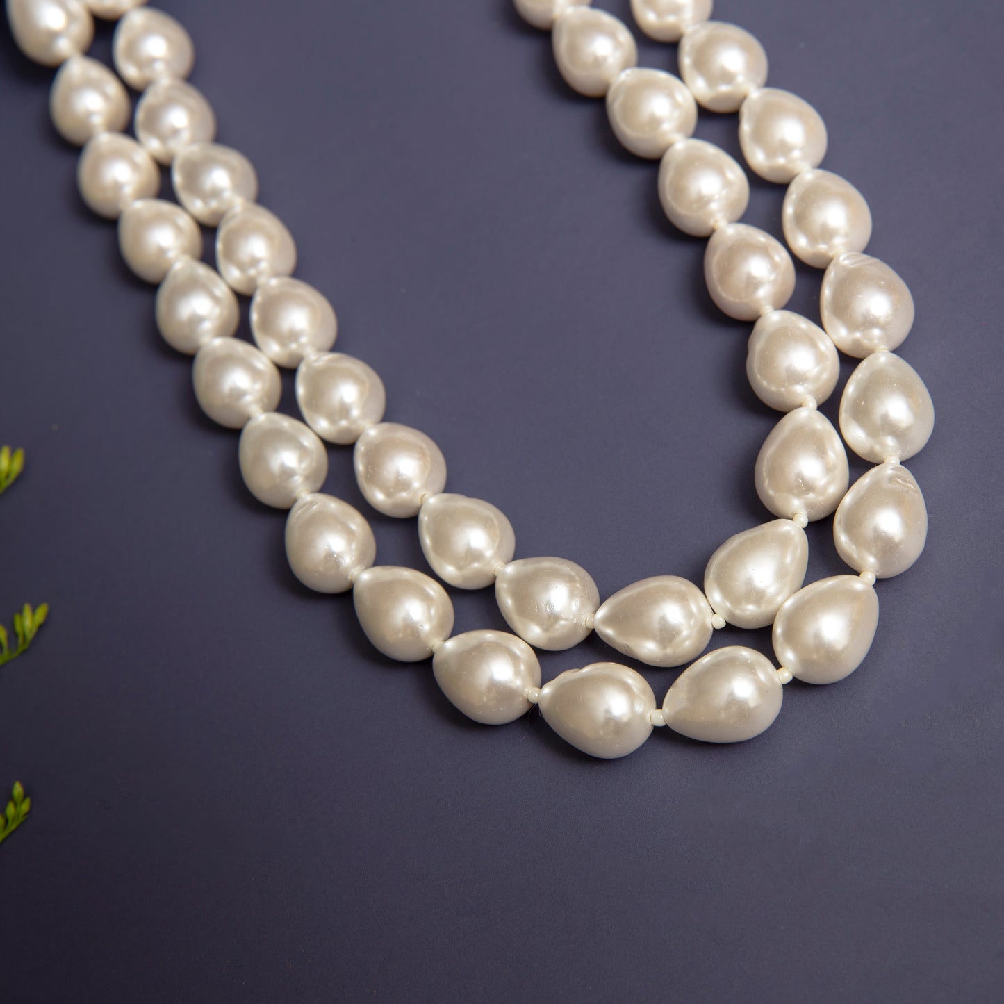 Double Line Pearl Necklace Set