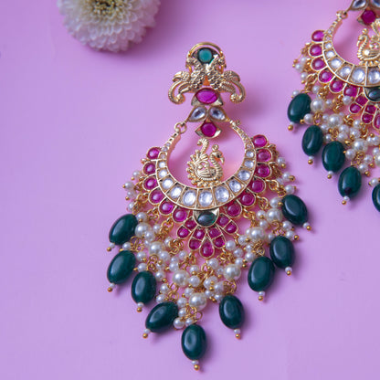 Nazia Emerald Drop Chandbali Earrings