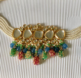 Tanjore Beads Kundan Choker Necklace Set
