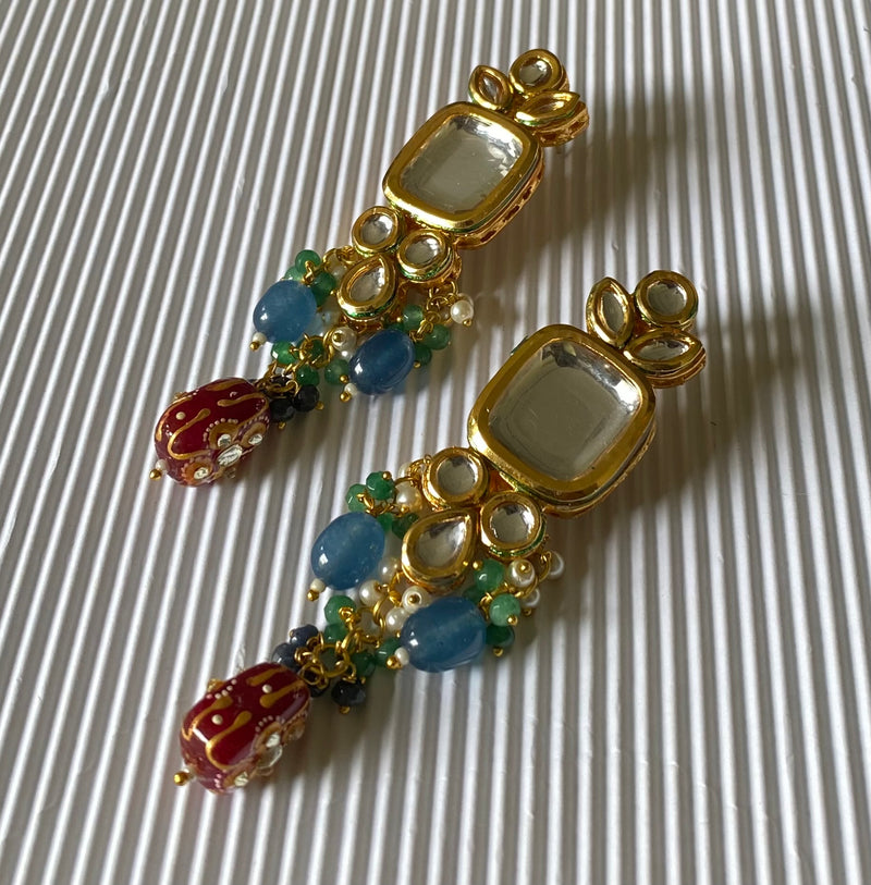 Tanjore Beads Kundan Choker Necklace Set