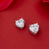 Valentine's Day Special Sterling Silver Heart Shaped Studs