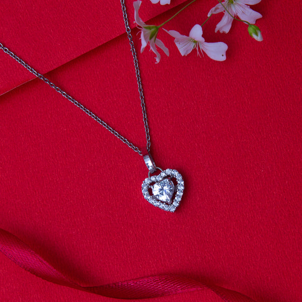 Valentine's Day Special 92.5 Silver Heart Shaped Pendant