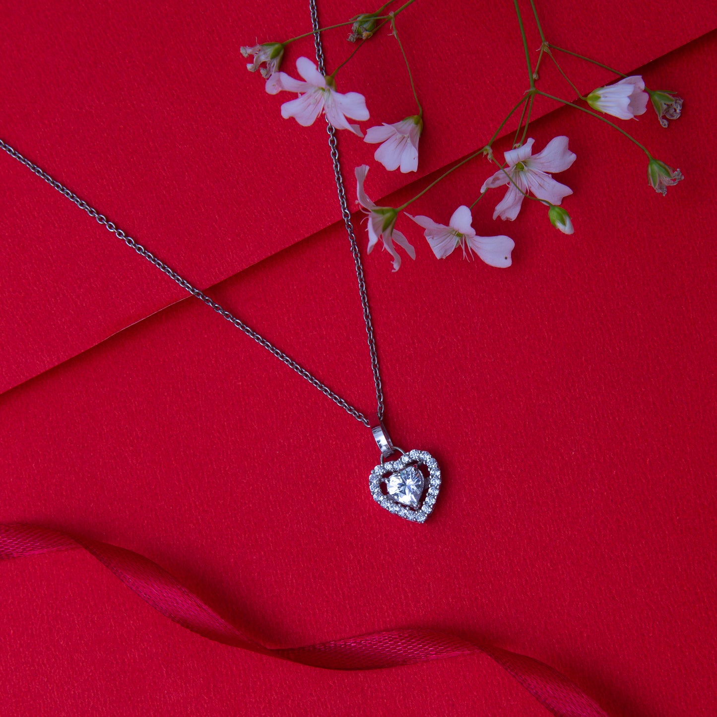 Valentine's Day Special 92.5 Silver Heart Shaped Pendant