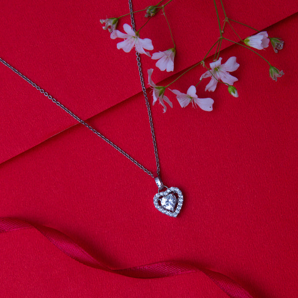 Valentine's Day Special 92.5 Silver Heart Shaped Pendant