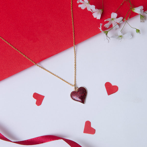 Valentine's Day Special Red Bling Heart Shaped Pendant
