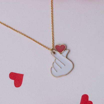 Valentine's Day Special Red Heart Shaped Pendant with Chain