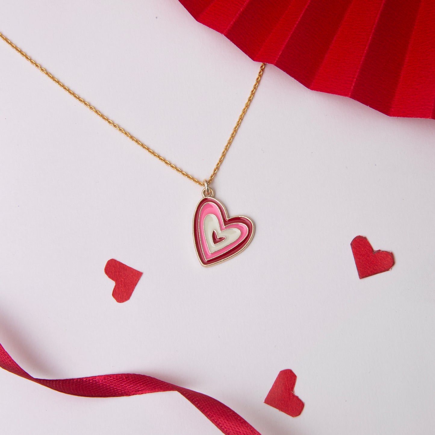 Red and White Heart Shaped Chain