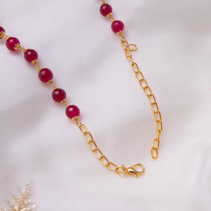 Red and White Clustered Necklace
