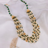 Green and White Clustered Necklace