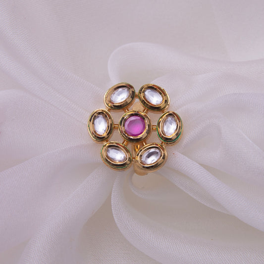 Pink and Gold Adjustable Ring