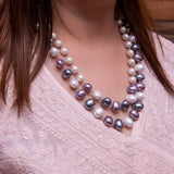 Double Line Pastel Pearls Necklace