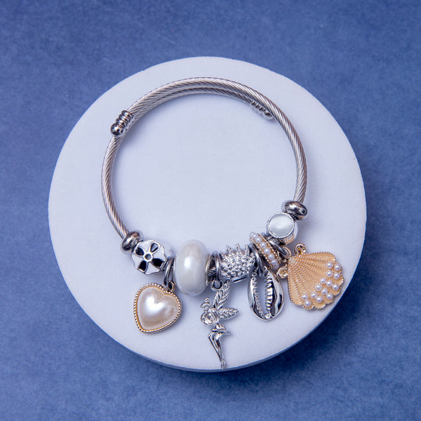 Fairy and Pearl Charms Bracelet