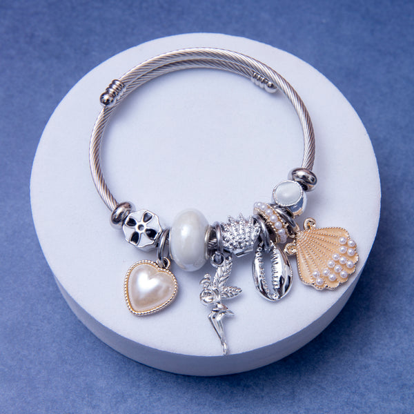 Fairy and Pearl Charms Bracelet