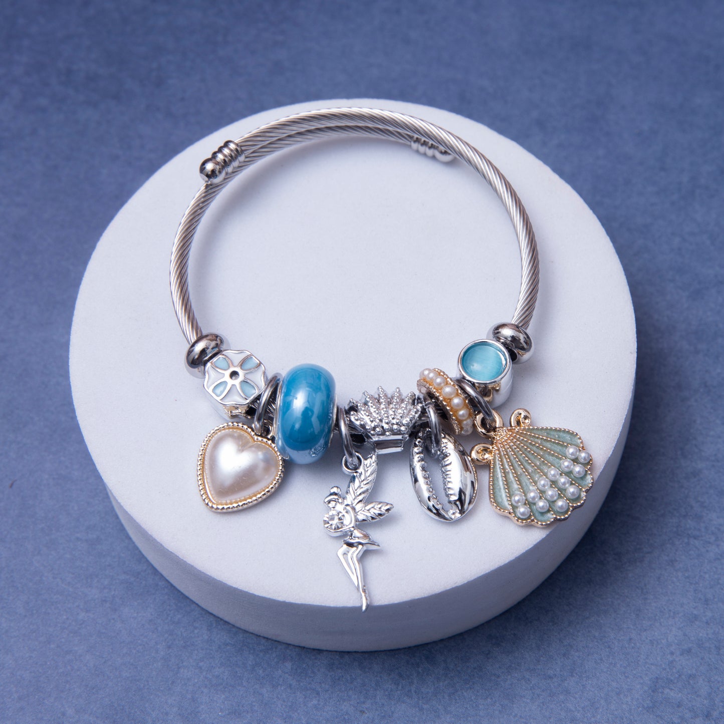 Blue Beads Fairy Charms Bracelet