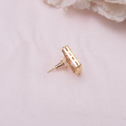 Princess Cut Polki Stud Earrings