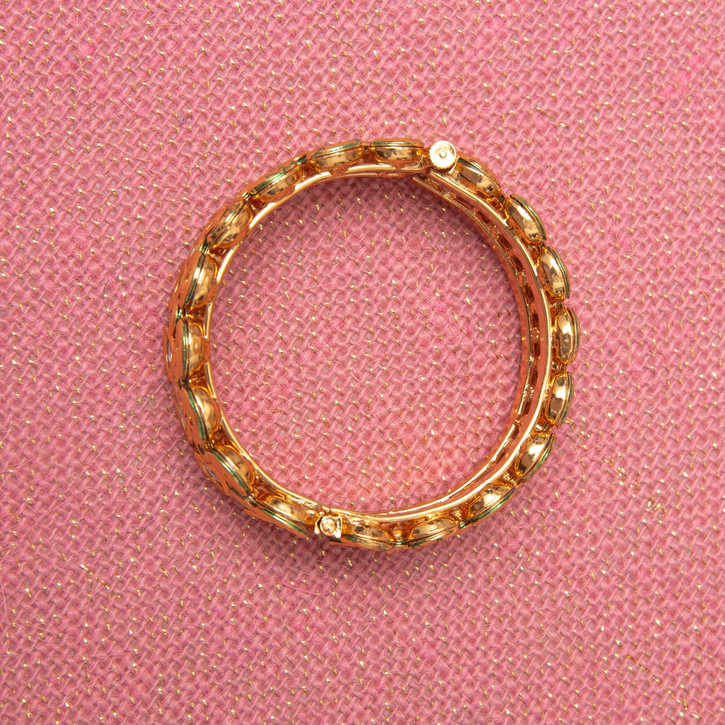 Ruby and Gold Kundan Bangle