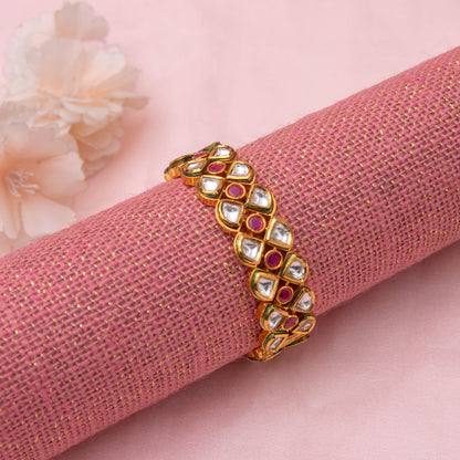 Ruby and Gold Kundan Bangle